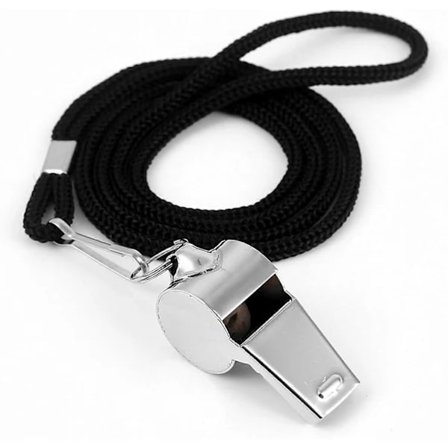 Whistles Sports, Dommerfløyte, Rustfri fløyte med snor, Høye klare fløyter