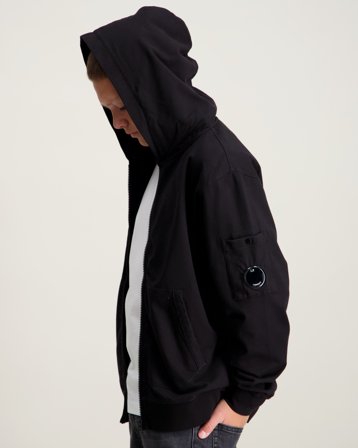 C.P. Company ZIP SWEATSHIRT/HOOD Noir Sweats à capuche Garçon - Kids Brand Store