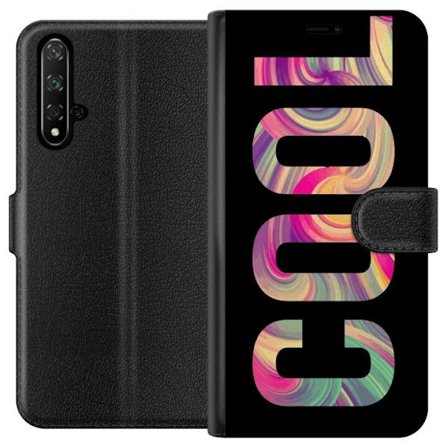 Yhteensopiva Lompakkokotelo Honor Honor 20 Nykytaiteellinen typografia taiteilu sanaa LOVE nestemäisissä sateenkaariväreissä mustaa taustaa vasten