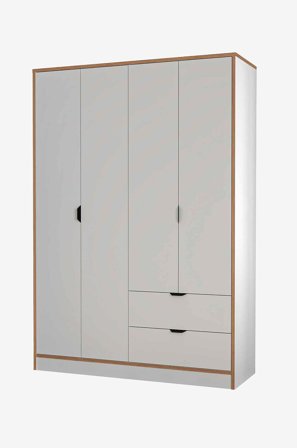 Hanah Home - Garderob Arel 4 Doors - Vit - Garderober - Från Homeroom
