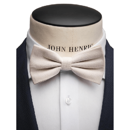 John Henric Bow Tie Cotton Kostymtillbehör Herr Beige ONESIZE