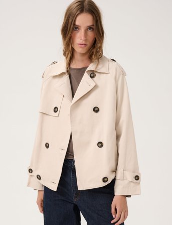 My Essential Wardrobe Miramw Short Trenchcoat - Cream - 42
