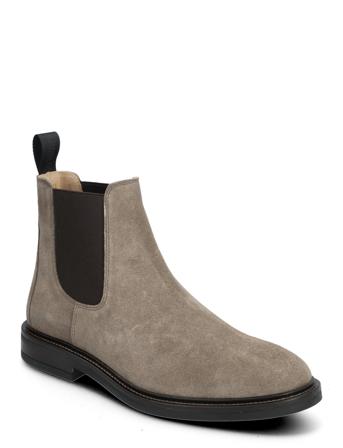 Booties - Flat - With Elastic Chelsea-saappaat Bootsit Grey ANGULUS
