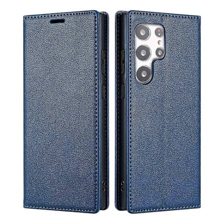Til Samsung Galaxy S25 Ultra Wallet Telefon Cover Magnetisk Lukning PU Læder Telefon Beskyttelses Cover - Blå (Blå)