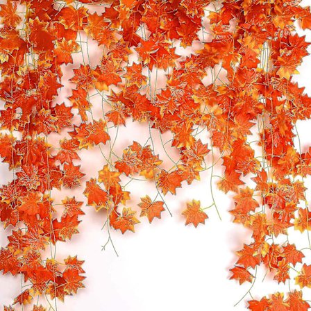 12-pack / Varje 90 tum, konstgjord lönnlövsranka, falsk lövverk höstlöv girlang hängande växt