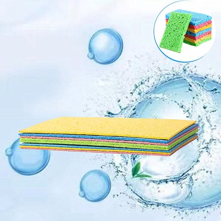 12-pakning | Komposterbar kjøkkensvamp | Biologisk nedbrytbar oppvask