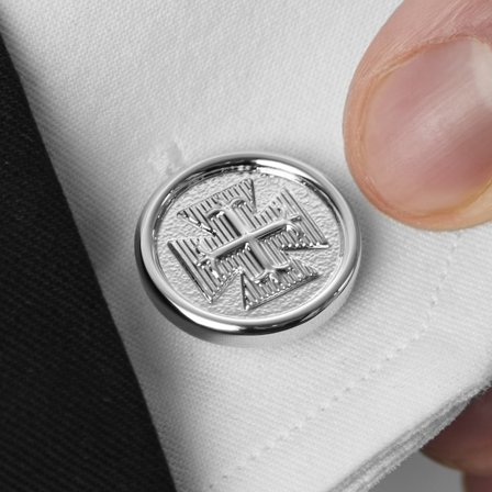 Round Crossed Cufflinks for Men