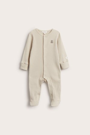 Newbie | Pyjamas med brodering Beige 62 | Beige
