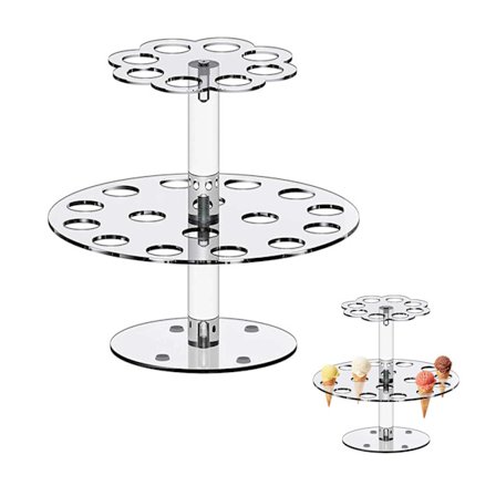 Akryl Isvaffel Display Stativ Popcorn Holder