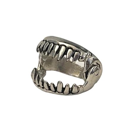 Cool Silver Ring - Mun med Tänder / Djävulens Tänder - Stl 19,5