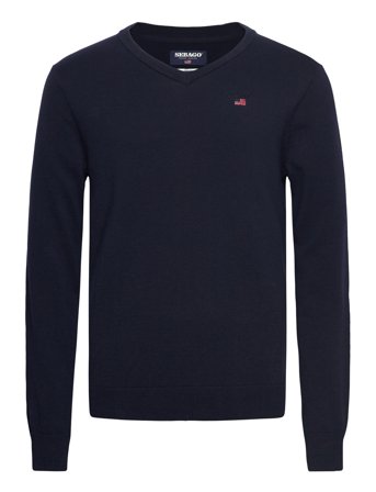 Viktor Cotton V-Neck Navy Sebago