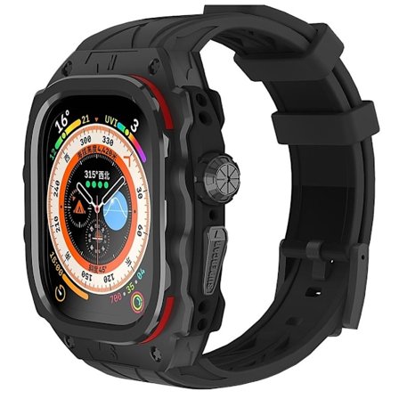 Apple Watch Ultra 49mm / Ultra 2 49mm Klockarmband med Skal - Röd