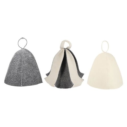 3 stk. Tykke Filt Saunahuer Hovedbeskyttelse Overtræk Til Sauna Dampbads Huer Blandede Farver 32X24X0.5CM Assorterede Farver