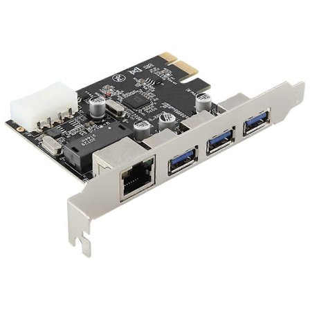 PCIe-spor til RJ45 USB 3.0 PCIe-utvidelseskort, med Gigabit Ethernet-kontroller PCI Express-adapter for stasjonær PC