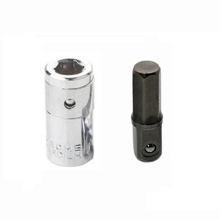 1/4 Firkantfeste til 1/4 Sekskantfeste Slagpipe+1/4 Drill Pipe Adapter Slagdriver Hurtigskift Chucks Konverter Håndverktøy