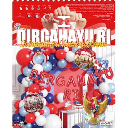 Båggirlang kit Indonesien Nationaldagsfestival latex ballong kit festdekorationstillbehör