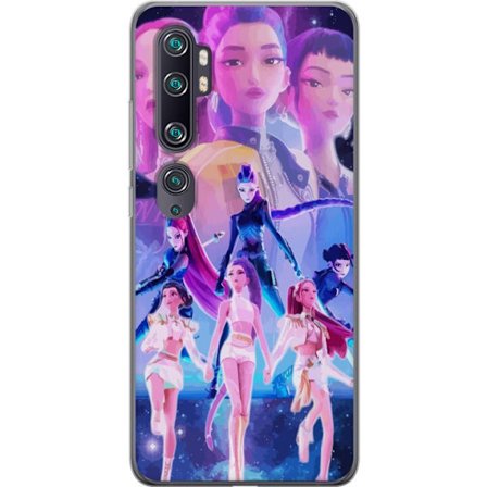 Kompatibelt Mobildeksel til Xiaomi Mi Note 10 K-pop-inspirert futuristisk jentegruppe i neonlys og kosmisk sci-fi scene