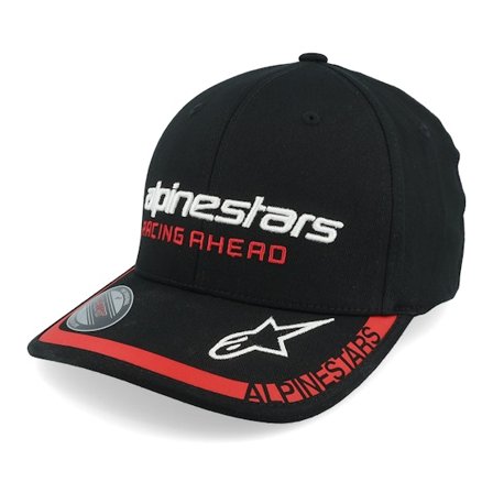 Alpinestars - Schwarz Flexfit Cap - Indent Hat Black/Red Flexfit @ Hatstore