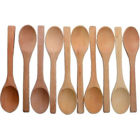 10 stk. 18 cm miljøvenligt håndtag lange træskeer kaffe honning te omrører bordservice gave