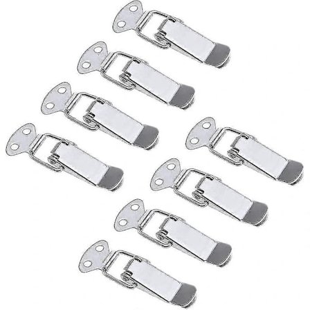 8 stk. Toggle-lås i rustfrit stål, fjederlås, spærrelås til medicinsk udstyr/værktøjskasse/flightcase/skuffe/skab A