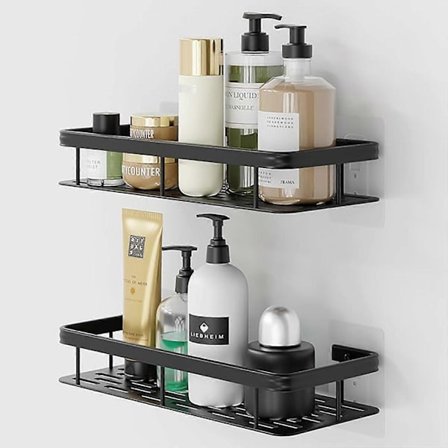2024 Ny Duschkorg Hylla Förvaring Badrum, Köksorganisatör Aluminium Självhäftande Hylla[HK]