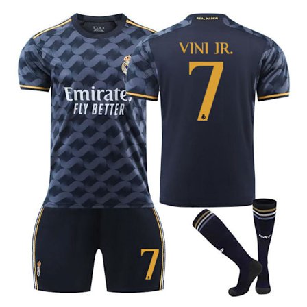 2023-2024 Real Madrid bortafotbollströja med strumpor