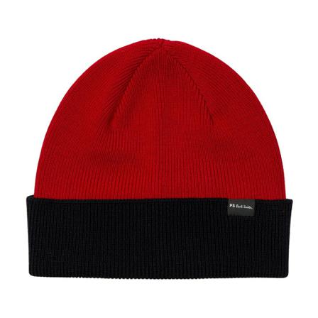 Paul Smith, TWO Color Polar HAT Zwart, Heren, Maat:ONE Size,wol