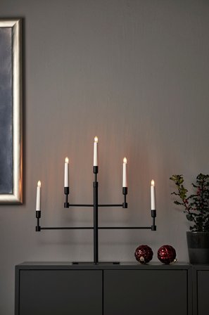 Star Trading - Ljusstake Vide höjd 53 cm - Svart - Adventsljusstakar - Från Homeroom