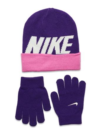 Nan Wordmark Colorblock Beanie / Nan Wordmark Colorblock Bea Accessories Gloves & Mittens Gloves Beanies Lilla Nike*Betinget Tilbud