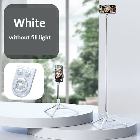 DQ-1.75M Portabel Selfie Stick Stativ i Aluminiumlegering, Udragbar Selfie Stick med Trådlös Fjärrkontroll för Livestreaming