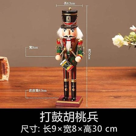 30cm Julegaver Guld Sølv Pink Træ Nøddeknækker Konge Soldat Figur Marionet Børn Legetøj Nytår Fest Bar Disk Dekoration (FMY)