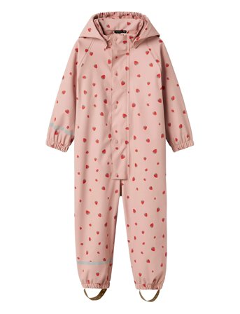 Nmfdry10 Rain Suit Fleece Aop Fo Outerwear Coveralls Rainwear Coveralls Pink Name It