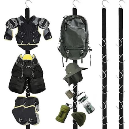 Tørrestativ til hockeyudstyr - 2 dele sportsudstyrshænger (12 kroge)