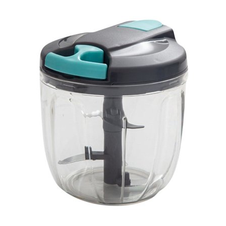 Manuell Hackare Matberedare - Grönsaksmosare För, Vitlök, Persilja Med 5 Blad (grå, 900ml)