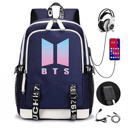 Bts Backpack Usb Rechargeable Backpack Large Capacity Student School Bag