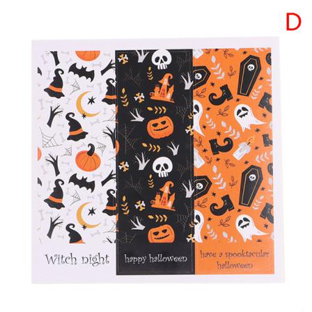 30 St Halloween Rektangulära Klistermärken Pumpa Häxa Presentförpackning Pac