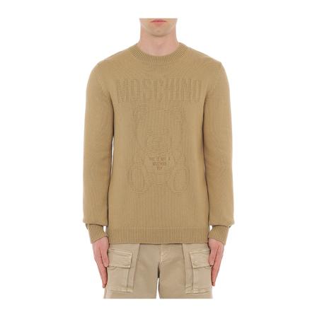 Moschino Round-neck Strik Brun, Herre