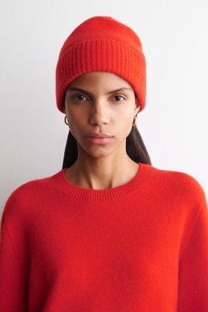 COS Women's Cashmere Beanie in Orange