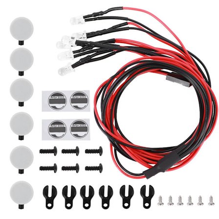 LED Tak Bagasjebrett Lys Rund Lampeskjerm Passer for Traxxas Trx4/SCX10 II 90046 90047 1/10 RC Bil 6LED