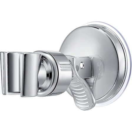 Justerbar dusjhodebrakett Bad sugekopp type Håndholdt dusjhodebrakett Monteringsbrakett Plast Abs, Krom polert (sølv) (1 stk)