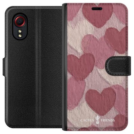Yhteensopiva Lompakkokotelo Samsung Samsung Galaxy Xcover 5 Cactus and Friends - Blush Paper Hearts