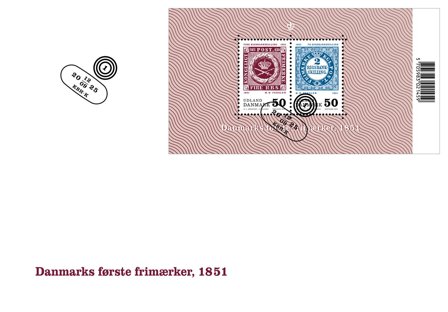 Danmark - Danmark første frimærker - Førstedagskuvert med miniark