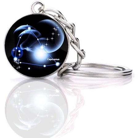 Zodiac 12 Konstellation Gløder I Mørket Kreativ Galaxy Nøglering