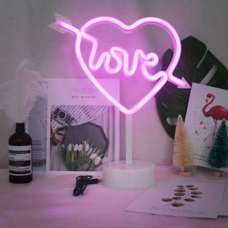 Led Arch Light Neon Light Symbol Hjärta Neon Neon Rosa Alfabetet Batteri/USB Neon Hjärta Led Kärlek Present