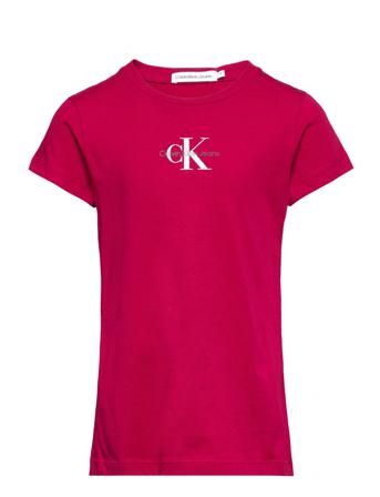 Micro Monogram Top T-shirts Short-sleeved Rosa Calvin Klein