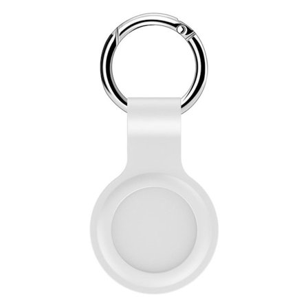 AirTags silikoneetui med nøglering - Hvid