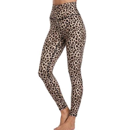 Sömlösa Sömlösa Tights Med Hög Midja För Kvinnor High Stretch Yogabyxor Leopard Yellow,s
