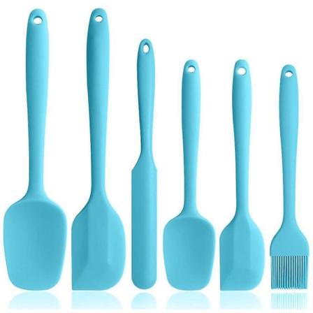 Silikonspatelset - 6-delat set med non-stick gummispatlar med kärna i rostfritt stål - Värmebeständiga spatelköksredskap för bakning och matlagning