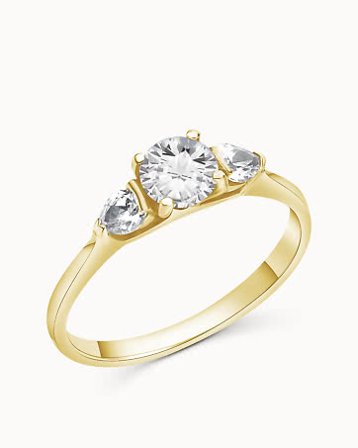 Trestensring Edith 18K Gultguld Naturlig Diamant 0.30 Carat - Forlovelsesringe & Vielsesringe hos Vanbruun