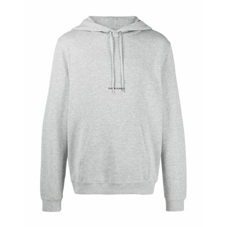 Saint Laurent Vintage Pre-Owned Sweat Logo imprimé Gris Chiné , Grijs , Heren , Maat: M